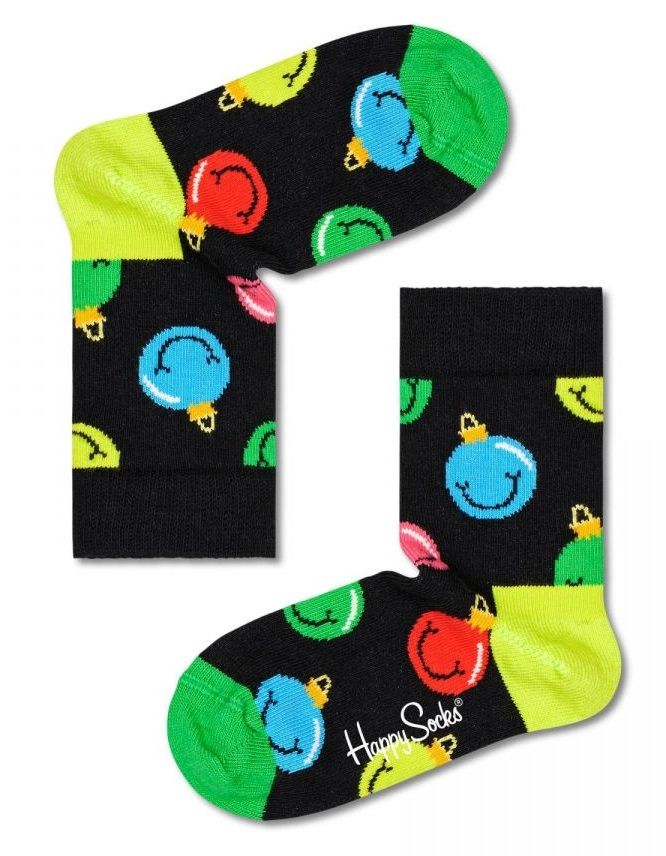 Детские носки Kids Jingle Smiley Sock с ёлочными игрушками.