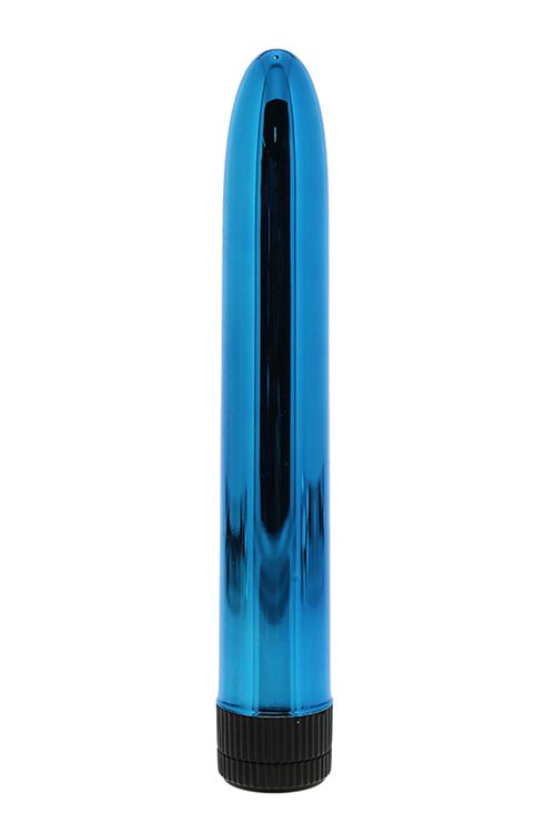 Голубой вибратор KRYPTON STIX 6 MASSAGER. Классическая форма, идеально гладкая поверхность с металлическим блеском, мультискоростная вибрация.
