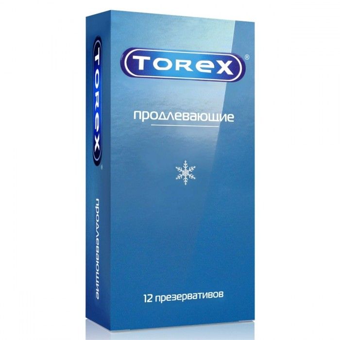 Российские презервативы TOREX с пролонгирующим эффектом защищают от венерических заболеваний и предохраняют от нежелательной беременности. Благодаря большой эластичности и тонкой стенке позволяют партнёрам лучше чувствовать друг друга. Смазаны гипоаллергенной силиконовой смазкой с добавлением анестетика – бензокаина. Благодаря анестетику эякуляция у мужчины наступает значительно позже. Бензокаин является безопасным разрешённым анестетиком и не вызывает побочных эффектов. В упаковке - 12 шт.<br> Номинальная ширина - 52 мм.<br> Толщина стенки - 0,06 мм.