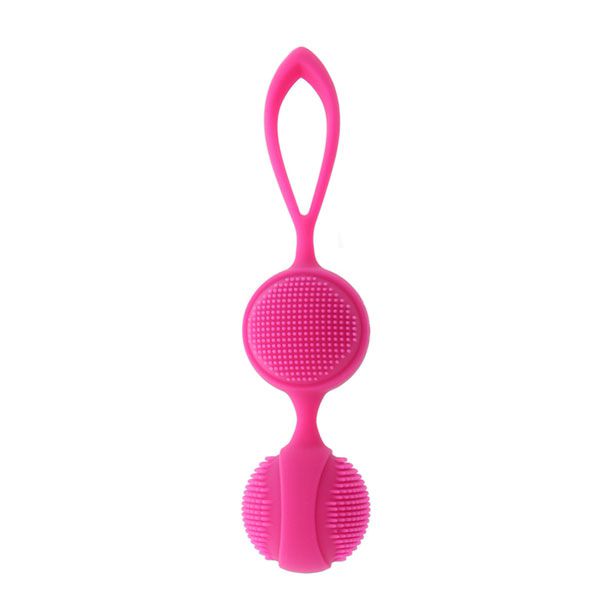 Розовые вагинальные шарики LALO. Очень приятные на ощупь, с силиконовыми  ворсинками .  Они прекрасно подойдут для тренировок интимных мышц, а их игольчатый рельеф сделает упражнения не только эффективными, но и невероятно приятными.