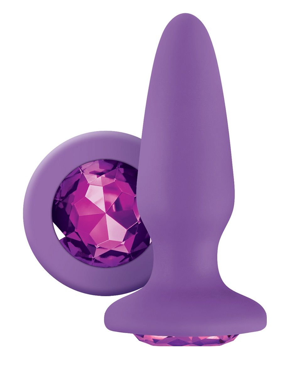 Фиолетовая анальная пробка с фиолетовым кристаллом Glams Purple Gem.