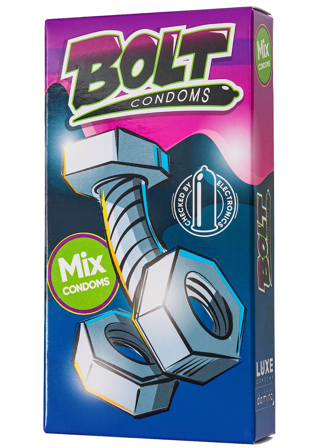 Набор Bolt Condoms - это микс презервативов в двух вариантах исполнения:<br> 1) 4 классических и 1 стимулирующий с усиками (итого 5 шт. в пачке) <br> 2) 6 шт. классических презервативов.<br><br>  Классический ассортимент: гладкий, ребристый, текстурированный, ароматизированный, XXL, с усиками.