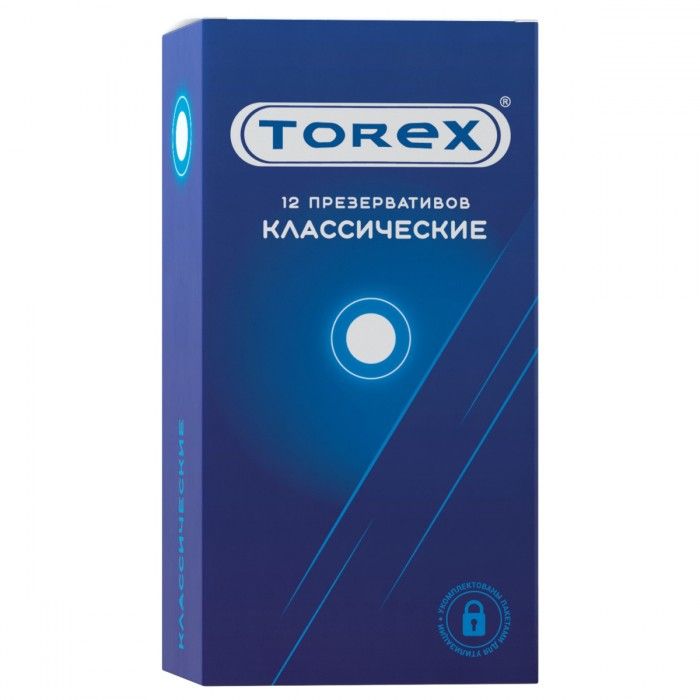 Torex «классические» производятся из натурального латекса с использованием европейской силиконовой смазки. Каждый презерватив упакован в блистер с зубчатыми краями для открывания. В упаковке - 12 шт.<br> Номинальная ширина - 55 мм.<br> Толщина стенки - 0,06 мм.