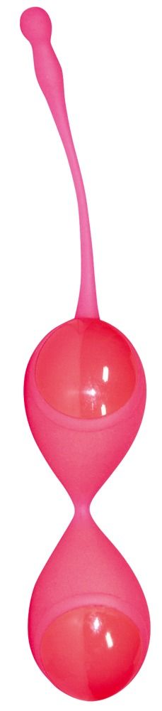 Розовые вагинальные шарики для тренировки влагалищных мышц.