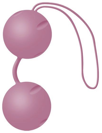 Нежно-розовые вагинальные шарики Joyballs с петелькой. Вес - 83 грамма.