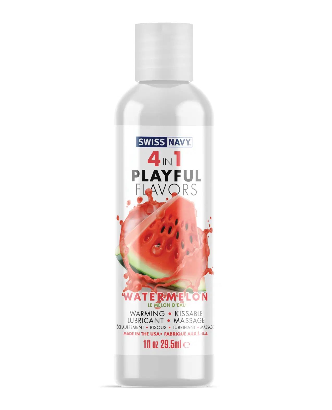 4-в-1 Playful Flavors - игривое удовольствие во всех его проявлениях! Съедобный массажный гель с согревающим эффектом, дарящий непревзойденное скольжение. Подходит для эротического массажа и в качестве лубриканта, в том числе для орального секса. <br><br> Watermelon  обладает прекрасным вкусом и насыщенным ароматом арбуза, чтобы соблазнить ваши чувства и вкусовые рецепторы! Потрите или подуйте на место нанесения, чтобы высвободить манящее тепло. Или насладитесь вкусом, добавив гель в массаж или используйте в качестве смазки. Watermelon 4-in-1 Playful Flavors очаровывает и пробуждает все ваши чувства! <br><br> Playful Flavors - это смазка для вашего образа жизни. От игривой прелюдии до сюрреалистического секса, 4-в-1 Playful Flavors позволяет легко добавить больше игры в вашу личную жизнь.
