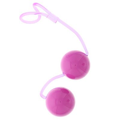 Фиолетовые вагинальные шарики на мягкой сцепке GOOD VIBES PERFECT BALLS.