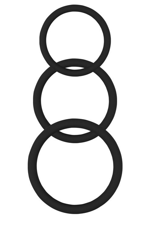 Набор из 3 эрекционных колец. Кольца плотные, неэластичные.  Диаметр колец - 5, 4,2 и 3,2 см.