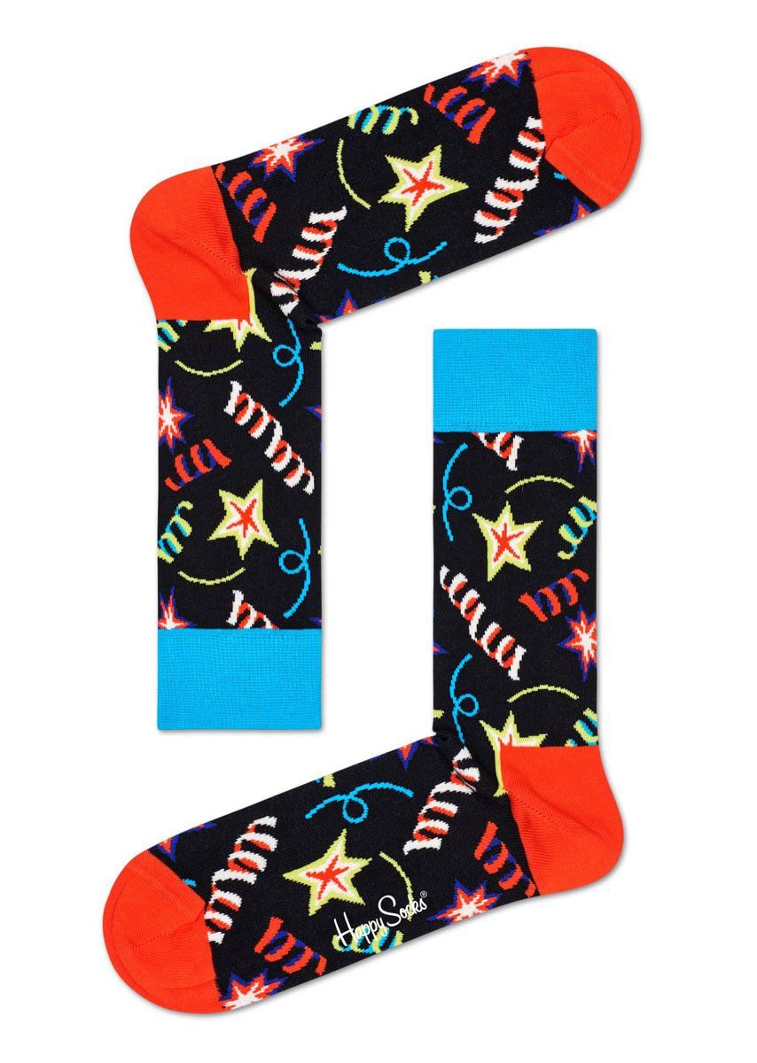 Черные носки унисекс Bday Sprinkles Sock с цветными спиралями.