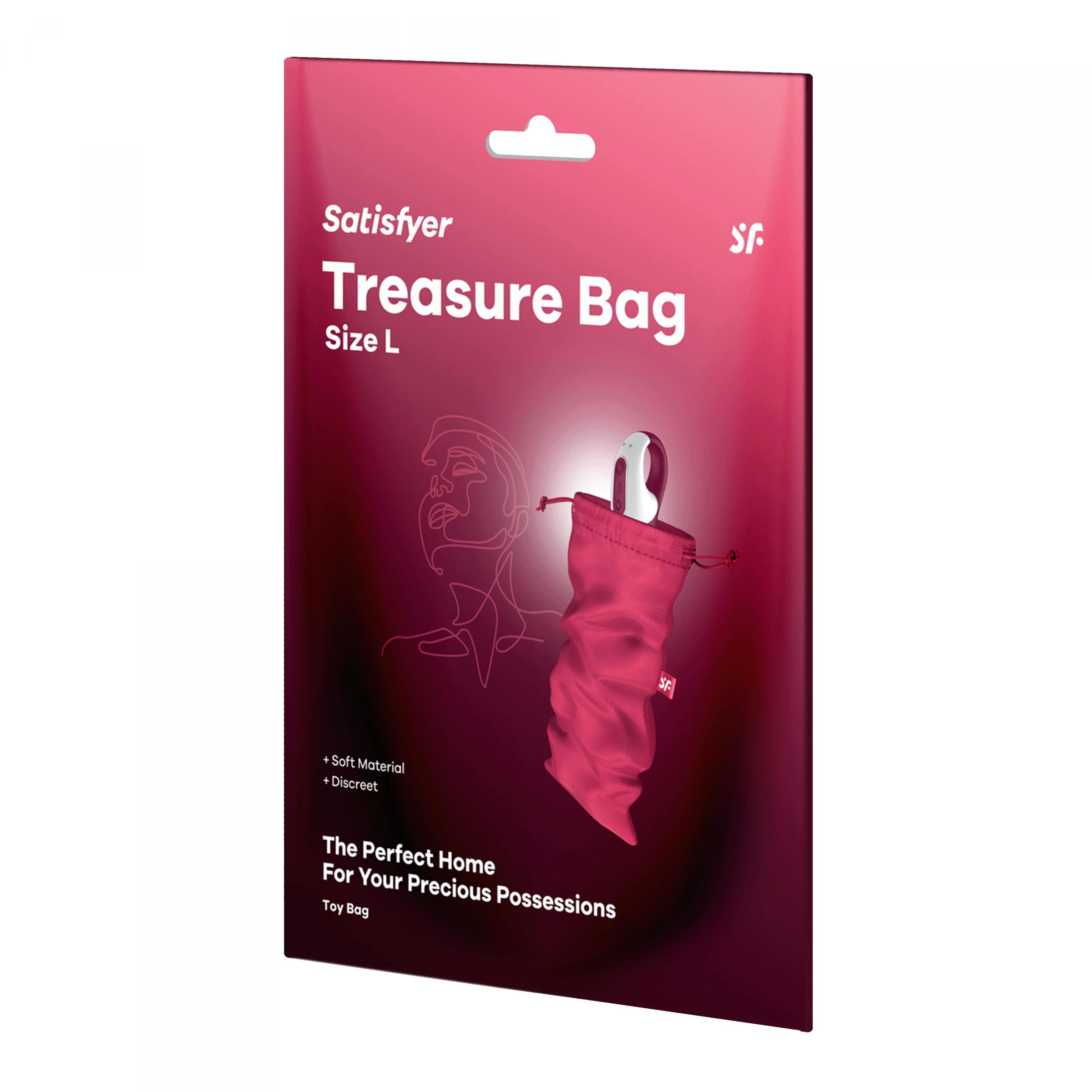 Satisfyer Treasure Bag – специализированный мешочек для хранения девайсов. Данный мешочек сделан из прочного материала, который долго и качественно прослужит вложенным в него изделиям. Материал: нейлон, полиэстер, полипропилен. Размеры - 26х15 см.