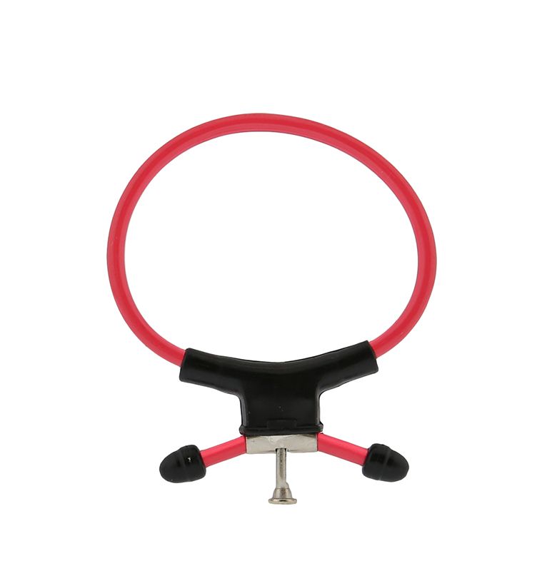 Красно-чёрное эрекционное кольцо с утяжкой RING OF POWER ADJUSTABLE RING.