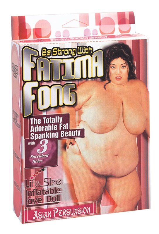 Полненькая секс-кукла BE STRONG WITH FATIMA FONG. 3 любовных отверстия. Габариты упаковки - 26 х 17 х 5 см.