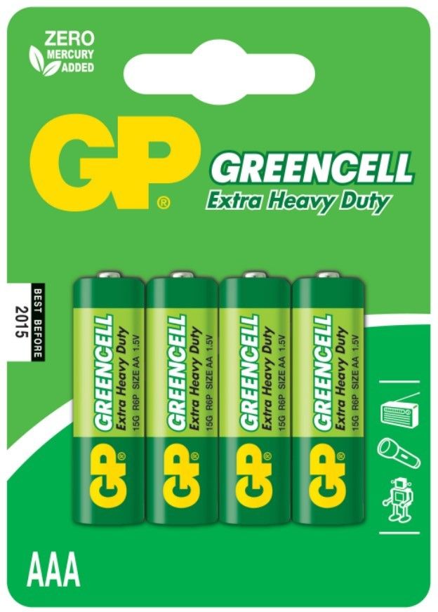 Батарейки солевые GP GreenCell AAA/R03G.