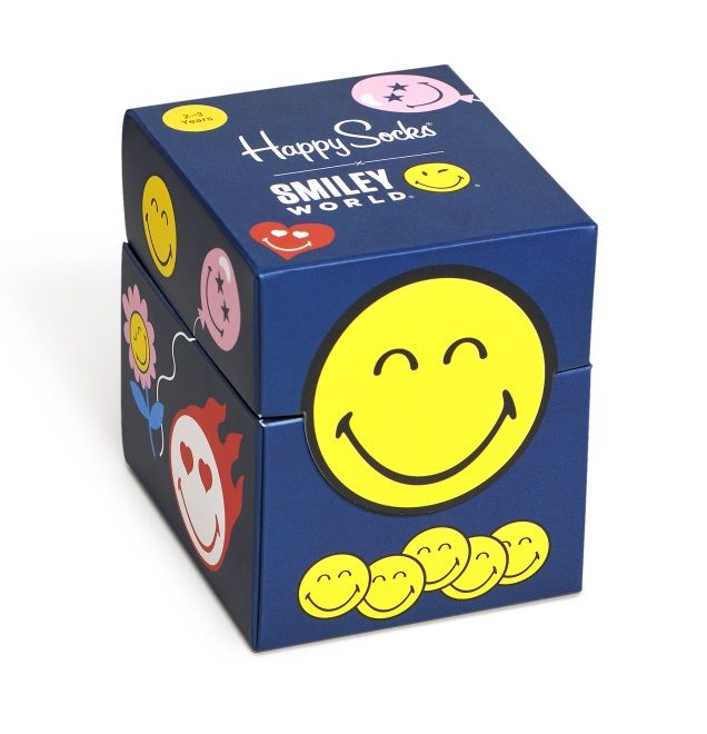 Набор из 4 пар детских носков Happy socks collaboration 4-Pack Kids Smiley Gift Set.