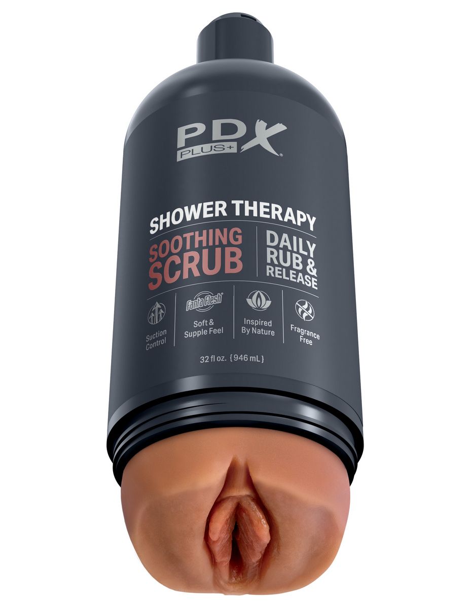 Мастурбация выходит на новый уровень, незаметный и такой очевидный одновременно! Shower Therapy — мастурбатор в виде флакона шампуня, созданной специально для таких изысканных джентльменов, как вы. Разработанный с учетом персональной конфиденциальности, мастурбатор для душа Shower Therapy имитирует внешний вид обычного флакона шампуня, поэтому он легко впишется в любую обстановку ванной комнаты, не оставляя и следа подозрений. <br><br>  Внутренний рельеф имеет детализированную текстуру и невероятные ребрышки и пупырышки для взрывных оргазмов. Изготовленный из фирменного материала Fanta Flesh, мастурбатор для душа Shower Therapy выглядит реалистично и ощущается как настоящая живая плоть!<br><br>  Хотите попробовать стимуляцию без помощи рук? Хотите попробовать разные углы и позиции? Прикрутите мощную регулируемую присоску и расположите практически на любой плоской гладкой поверхности.<br><br>   • Откройте или закройте крышку, чтобы контролировать уровень вакуума.<br> • Присоска (в комплекте) прикрепляется к большинству поверхностей и регулируется для развлечения без помощи рук.<br> • Реалистичные детали рукава дарят невероятно яркие ощущения!<br><br>  Очистка не составит труда с помощью антибактериального чистящего средства и теплой воды. Рукав легко вынимается, а сквозной дизайн еще больше облегчает чистку. Прежде чем снова вставить рукав, дайте ему высохнуть. Длина внутреннего тоннеля - 17,8 см.