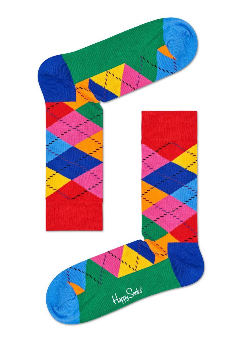 Цветные носки унисекс Argyle Sock с ромбами.