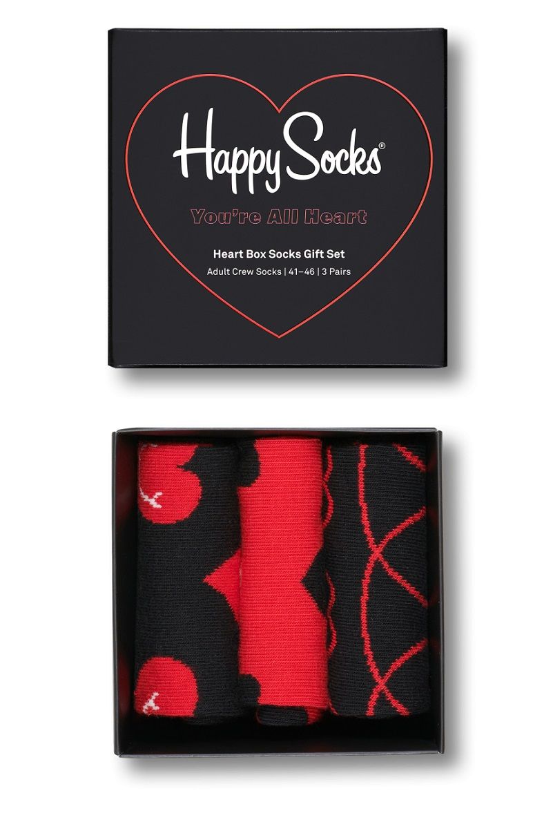 Подарочный набор носков унисекс 3-Pack I Love You Socks Gift Set. В наборе 3 пары с разными принтами.