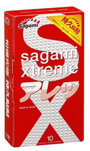 Долгий секс несмотря на дичайшее возбуждение? Да, да и, ещё раз, да, если вы используете Sagami Xtreme FEEL LONG. <br><br> Презервативы с утолщёнными стенками (0,09 мм) не дадут вам взорваться наслаждением слишком рано. Точки же на поверхности приблизят оргазм партнёрши. <br><br> Sagami Xtreme FEEL LONG – удовольствие для двоих, в обязательном порядке!  В упаковке - 10 шт.<br> Толщина стенки - 0,09 мм.