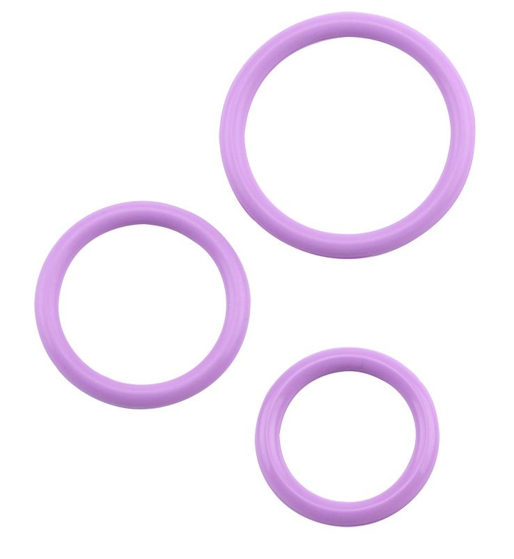 Набор из 3 эрекционных колец. Кольца плотные, неэластичные.  Диаметр колец - 5, 4,2 и 3,2 см.