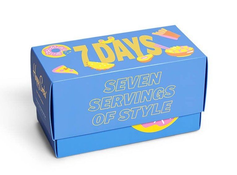 Подарочный набор носков 7-Pack 7 Days of Food Socks Gift Set. В наборе 7 пар с забавными принтами.