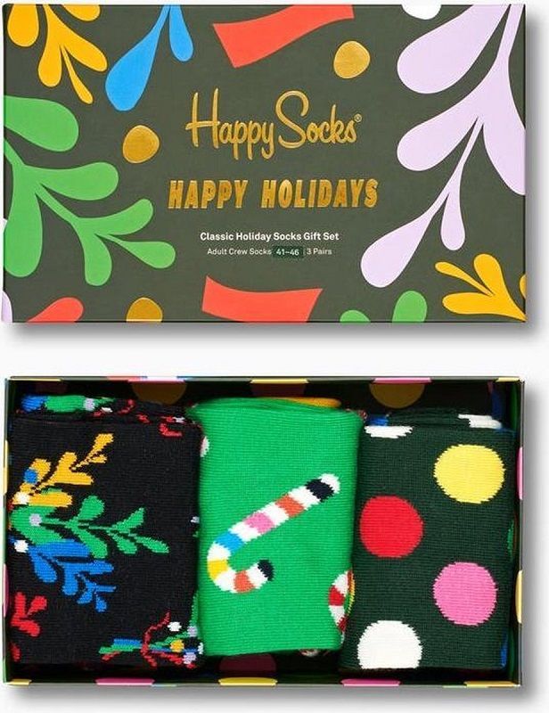 Подарочный набор носков 3-Pack Holiday Socks Gift Set. В наборе 3 пары с разным принтом.