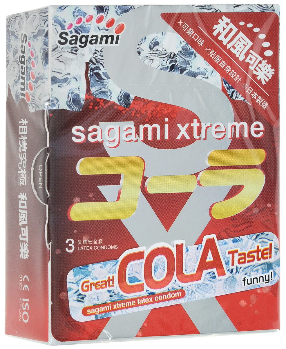 Привнести новую нотку в привычную мелодию экстаза – проще, чем вам кажется. И нужно лишь одно – надеть Sagami Xtreme COLA. <br><br> Тонкие гладкие презервативы с дразнящим ароматом Колы  сделают близость защищённой и более сладкой! Sagami Xtreme COLA – кто на новенькое?  В упаковке - 3 шт.<br> Толщина стенки - 0,04 мм.<br> Номинальная ширина - 52 мм.