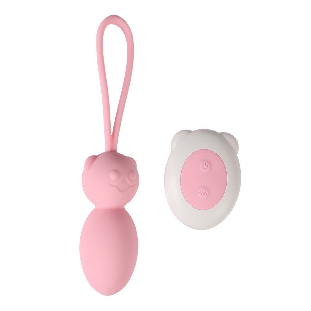 Розовые вагинальные шарики с петлёй и пультом ДУ. Имеют 9 режимов вибрации и 3 режима мощности. Удобный пульт дистанционного управления.