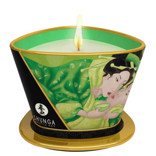 Массажная свеча Exotic Green Tea с ароматом зелёного чая. Ресурс - 40 часов горения.