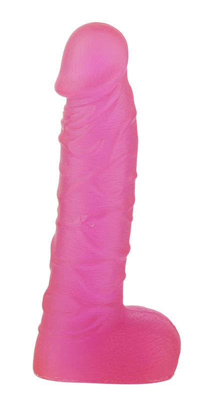 Розовый фаллоимитатор XSKIN 7 PVC DONG TRANSPARENT PINK. Средний размер, ярко выраженный рельеф.