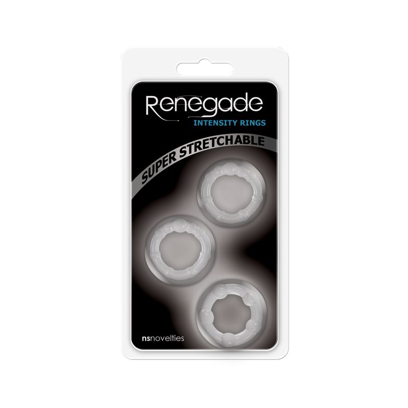 Набор из трех эрекционных колец Renegade - для бесчисленных комбинаций. Безопасный и суперэластичный материал подходит на все размеры .  Диаметр колец - 2,2, 2,5 и 2,7 см.