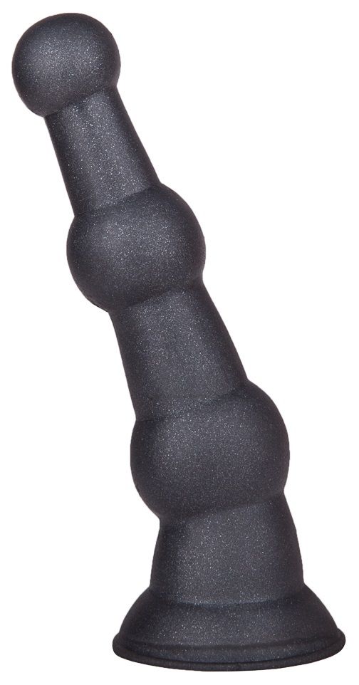 Эффектная анальная пробка платинового цвета на небольшой присоске - это секс-игрушка, которая может быть использована как для подготовки к анальному сексу, так и для тренировки интимных мышц.  <br><br>Ее форма из упругих шариков с продолговатыми соединениями подарит массу новых ощущений как на входе, так и на выходе. С помощью присоски можно закрепить пробку на любой ровной поверхности.
