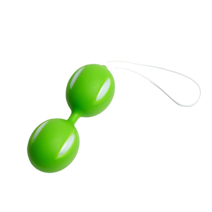 Вагинальные шарики «Оки-Чпоки» с петелькой. Два шарика в оболочке на плотной сцепке для вагинальной стимуляции и тренировки мышц влагалища.