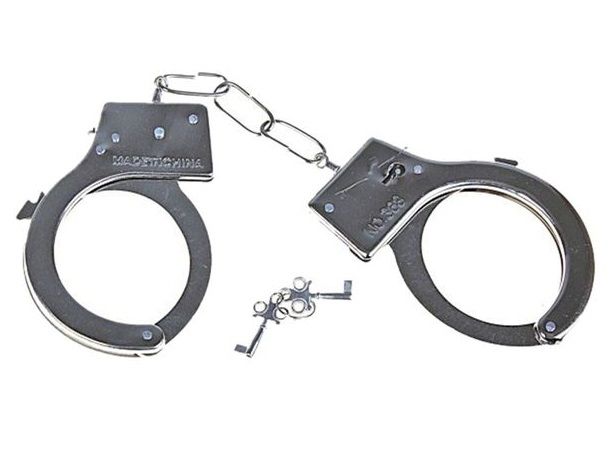 Металлические наручники с регулируемыми браслетами.