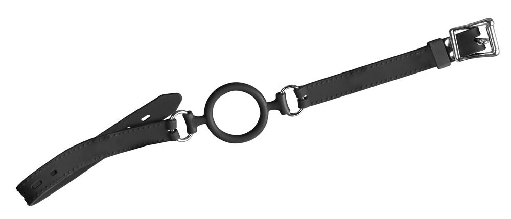 Силиконовый кляп-кольцо Silikon-Ring-Knebel. Колечко фиксируется при помощи силиконовых ремешков. Диаметр кольца - 5 см.