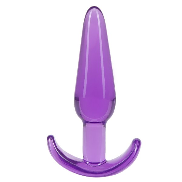 Фиолетовая анальная пробка в форме якоря Slim Anal Plug. Широкое ограничительное основание. Подходит для ношения. Рабочая длина - 8,2 см.