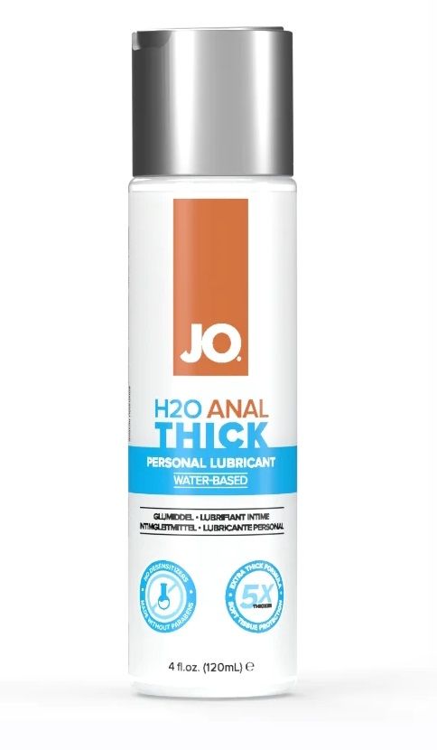 JO H20 Anal Thick — смазка на водной основе, созданная для тех, кто ищет дополнительную мягкость без ущерба для скольжения, обеспечивает ощущение гладкости и дополнительную защиту мягких тканей. Не липкий, не оставляет пятен, легко смывается водой. <br><br>  H20 Anal Thick не содержит ароматизаторов и десенсибилизаторов. JO Anal Thick изготовлен на основе оригинальной анальной формулы на водной основе и имеет в пять раз большую густоту. Эта очень густая формула, разработанная специально для тех, кто ищет дополнительную мягкость и гладкость.<br><br>  Состав безопасен для использования с любым видом игрушек и презервативов. JO не использует ингредиенты с побочными продуктами животного происхождения.