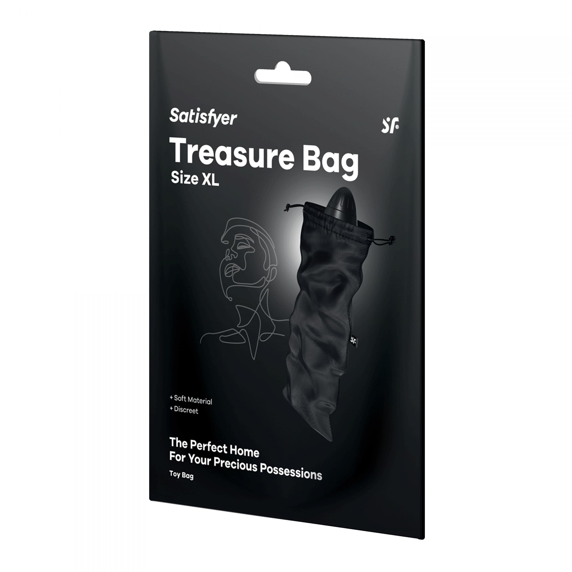 Satisfyer Treasure Bag – специализированный мешочек для хранения девайсов. Данный мешочек сделан из прочного материала, который долго и качественно прослужит вложенным в него изделиям. Материал: нейлон, полиэстер, полипропилен. Размеры - 39х19 см.