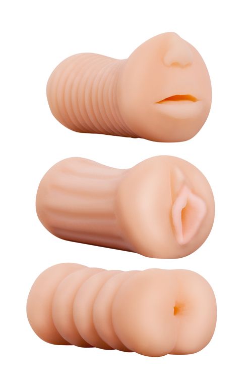 Набор из 3 мастурбаторов LIFELIKE STROKER SET - вагина, анус и ротик.