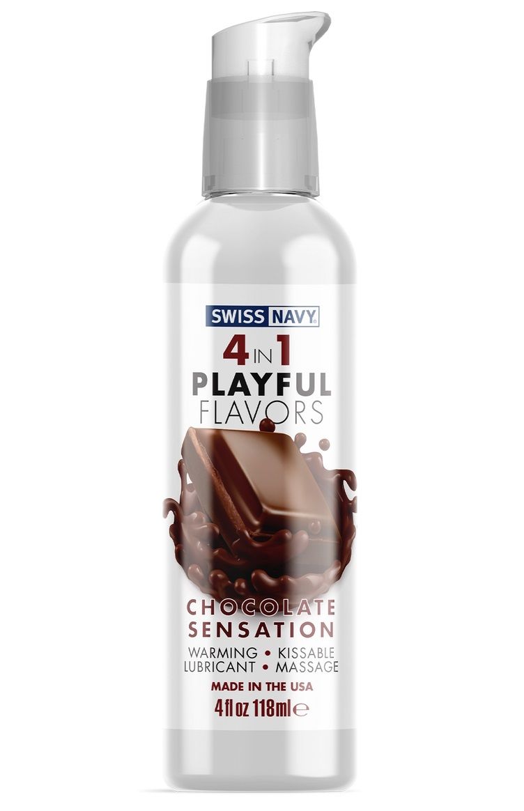 4-в-1 Playful Flavors - игривое удовольствие во всех его проявлениях! Съедобный массажный гель с согревающим эффектом, дарящий непревзойденное скольжение. Подходит для эротического массажа и в качестве лубриканта, в том числе для орального секса. <br><br> Chocolate Sensation обладает прекрасным вкусом и насыщенным ароматом шоколада, чтобы соблазнить ваши чувства и вкусовые рецепторы! Потрите или подуйте на место нанесения, чтобы высвободить манящее тепло. Или насладитесь вкусом, добавив гель в массаж или используйте в качестве смазки. Chocolate Sensation 4-in-1 Playful Flavors очаровывает и пробуждает все ваши чувства! <br><br> Playful Flavors - это смазка для вашего образа жизни. От игривой прелюдии до сюрреалистического секса, 4-в-1 Playful Flavors позволяет легко добавить больше игры в вашу личную жизнь.