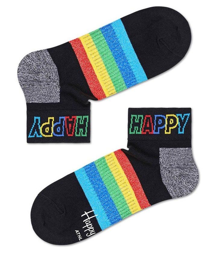 Носки унисекс Rainbow Stripe 1/4 Crew Sock с цветными полосками.