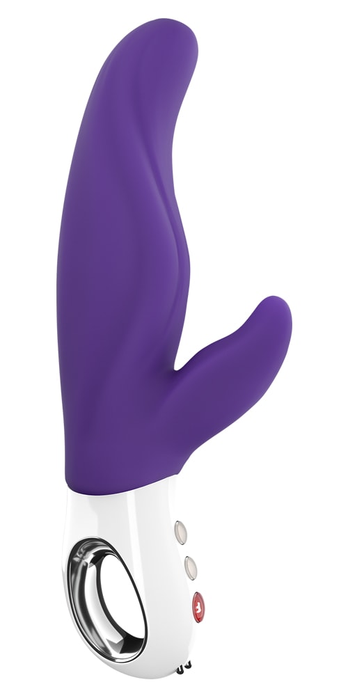 С этим фиолетовым вибратором двойного действия вы сможете достичь самых ярких в вашей жизни оргазмов! Изысканные формы, оптимальные размеры, игривый клиторальный отросток со своим моторчиком, безопасный медицинский силикон, 100% водонепроницаемость… но изюминка Lady Bi в другом. <br><br> Ствол специально выполнен так, чтобы массировать так называемую точку А – область, расположенную за шейкой матки. Её стимуляция приводит к ещё большему возбуждению и обильному выделению смазки. Добавьте к этому клиторальный массаж… ууу!  Lady Bi знает, чего жаждут леди!  Рабочая длина - 11,8 см.