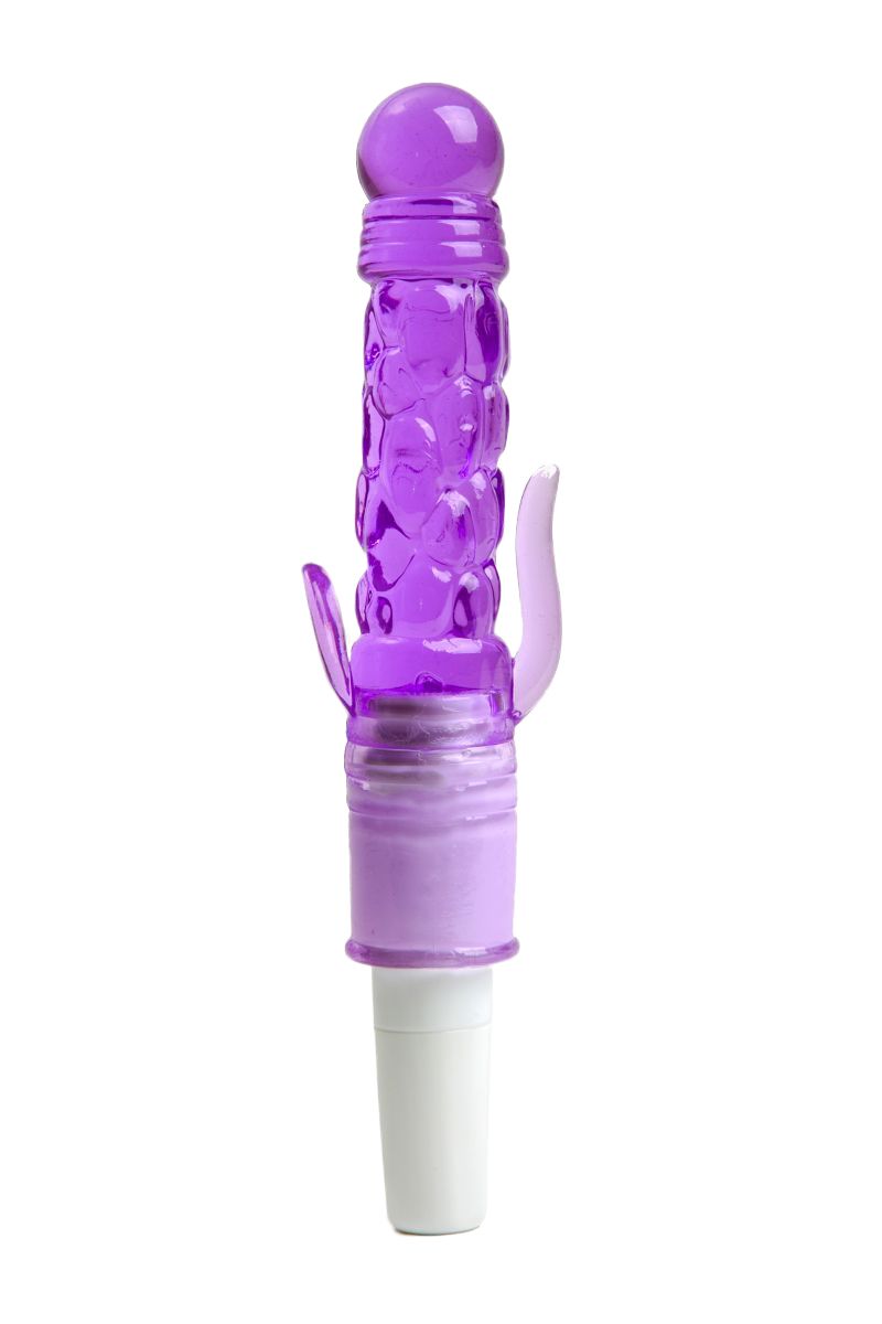 Вибратор фиолетового цвета с двумя небольшими отростками. Изготовлен из TPR. Ребристая поверхность и ярко выраженная головка добавляют еще больше удовольствия. Имеет 1 скорость вибрации, которая удобно и плавно регулируются на ручке. Рабочая длина - 10 см.