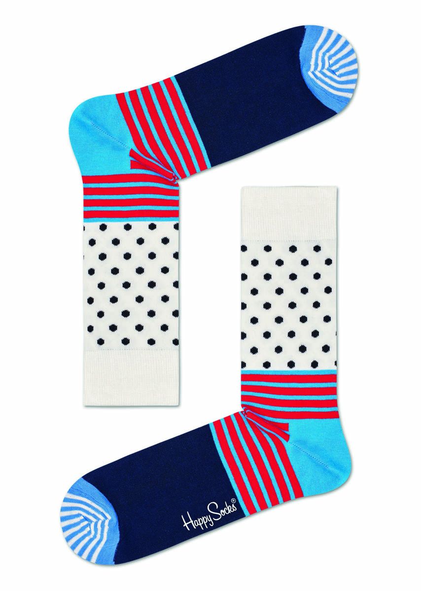 Носки унисекс Stripes And Dots Sock с полосками и точками.