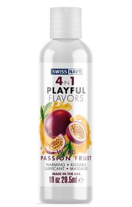 4-в-1 Playful Flavors - игривое удовольствие во всех его проявлениях! Съедобный массажный гель с согревающим эффектом, дарящий непревзойденное скольжение. Подходит для эротического массажа и в качестве лубриканта, в том числе для орального секса. <br><br> Wild Passion Fruit обладает прекрасным вкусом и насыщенным ароматом маракуйи, чтобы соблазнить ваши чувства и вкусовые рецепторы! Потрите или подуйте на место нанесения, чтобы высвободить манящее тепло. Или насладитесь вкусом, добавив гель в массаж или используйте в качестве смазки. Wild Passion Fruit 4-in-1 Playful Flavors очаровывает и пробуждает все ваши чувства! <br><br> Playful Flavors - это смазка для вашего образа жизни. От игривой прелюдии до сюрреалистического секса, 4-в-1 Playful Flavors позволяет легко добавить больше игры в вашу личную жизнь.