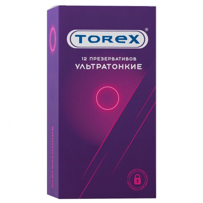 Презервативы Torex ультратонкие – самый популярный вид данного бренда и пользуется постоянным спросом благодаря максимально естественным ощущениям во время близости.  Натуральный латекс, уменьшенная толщина стенки. В упаковке - 12 шт.<br> Номинальная ширина - 55 мм.<br> Толщина стенки - 0,04 мм.