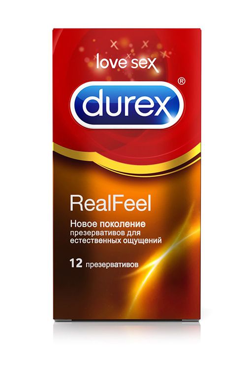 Презервативы Durex RealFeel дарят наиболее естественные ощущения - эффект «кожа к коже». Изготовлены из усовершенствованного синтетического латекса. Специальная анатомическая форма  Easy-on  (легкость надевания). С накопителем, в смазке.  Ширина - 56 мм.<br> В упаковке - 12 шт.