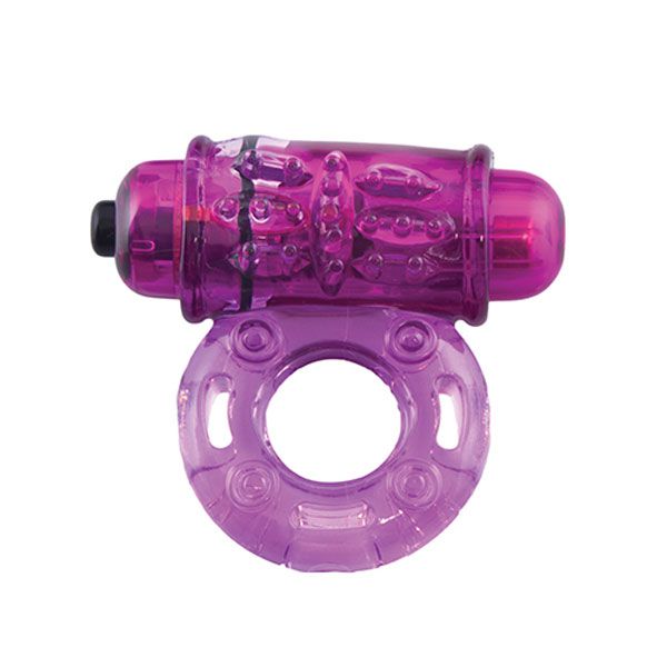 Фиолетовое эрекционное виброкольцо OWOW PURPLE, Батарейки в комплекте (3хAG13).