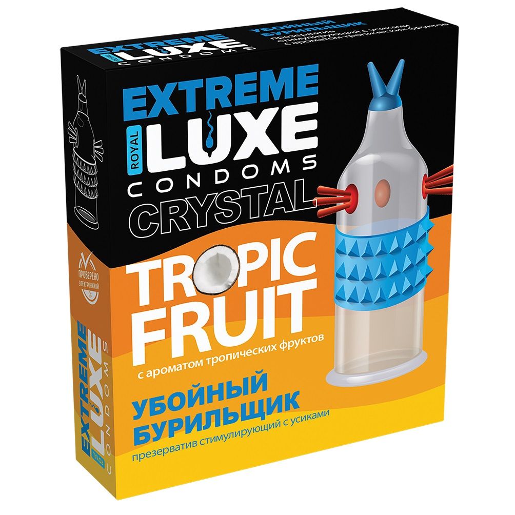 Стимулирующий презерватив с ароматом тропических фруктов. Номинальная ширина - 52 мм.<br> Толщина стенки - 0,06 мм.