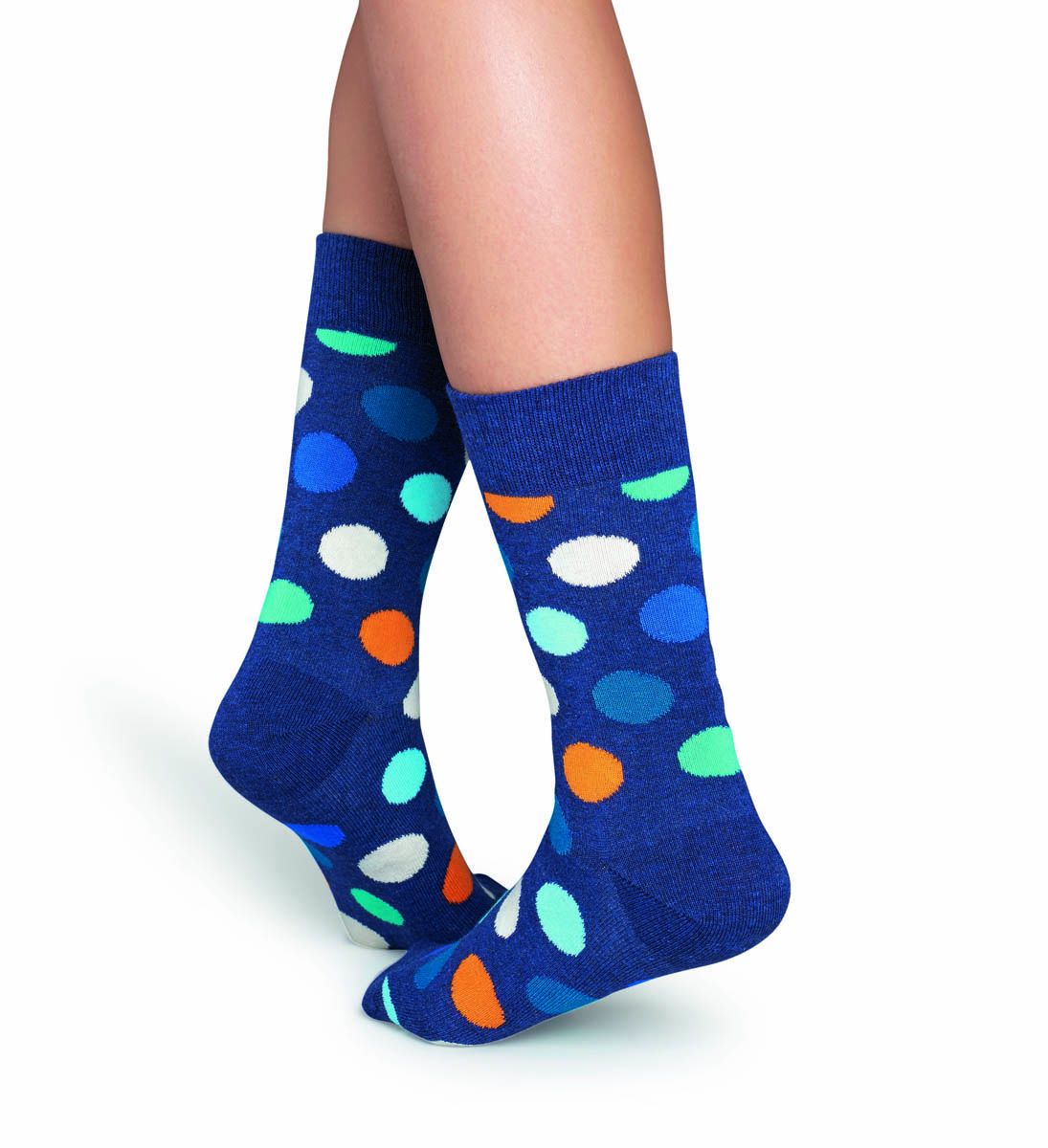 Синие носки унисекс Big Dot Sock в крупный цветной горох.