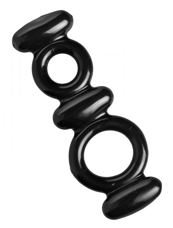 Эрекционное кольцо для члена и мошонки Dual Stretch, для поддерживания эрекции, продления полового акта. Кольца легко растягиваются и удобно садятся на член и мошонку.
